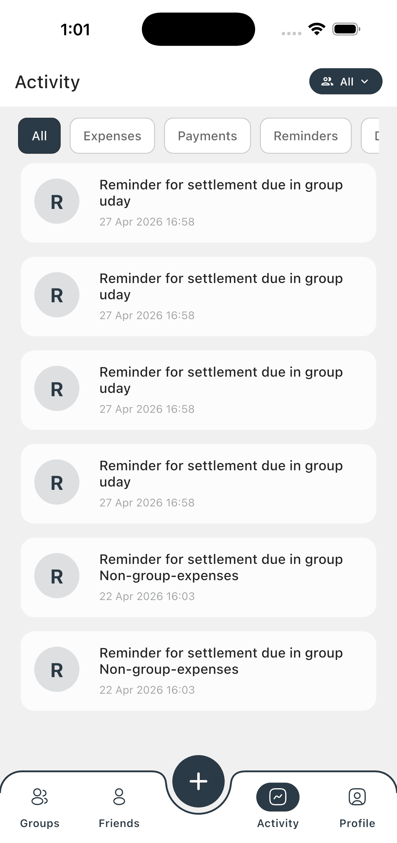 Recent activity